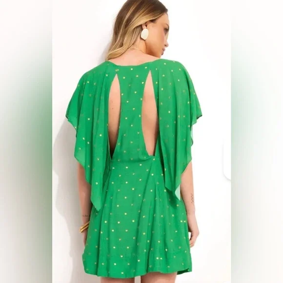 NWT FARM Rio short kaftan green dress Size Small - Picture 2 of 10